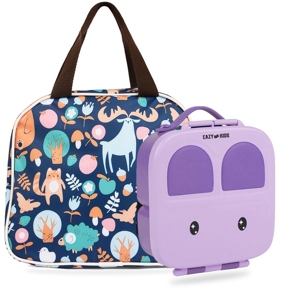 Eazy Kids - Bento Box w/ Lunch Bag - Purple