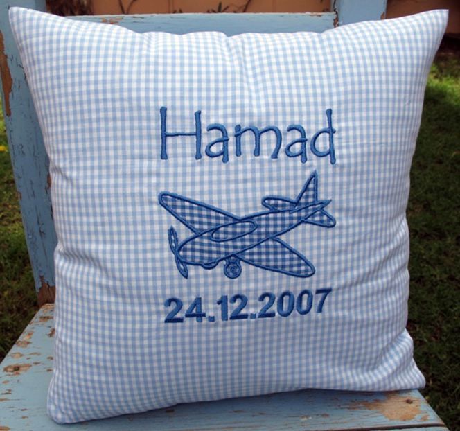 Personalised Birth Cushion - My Pilot