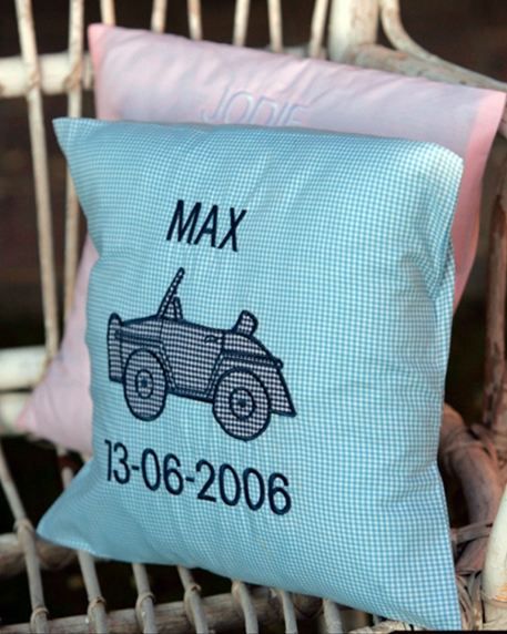 Personalised Birth Cushion - My First Car