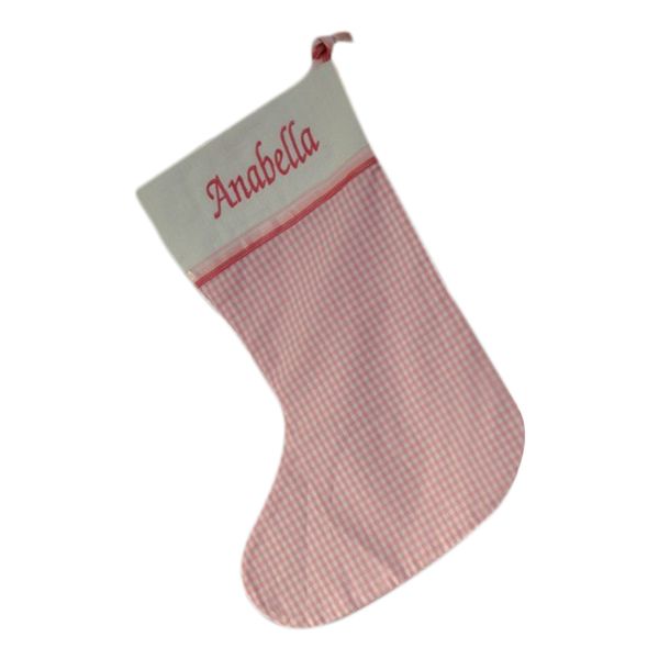 Coochy Coo Christmas Stocking Gingham - Pink