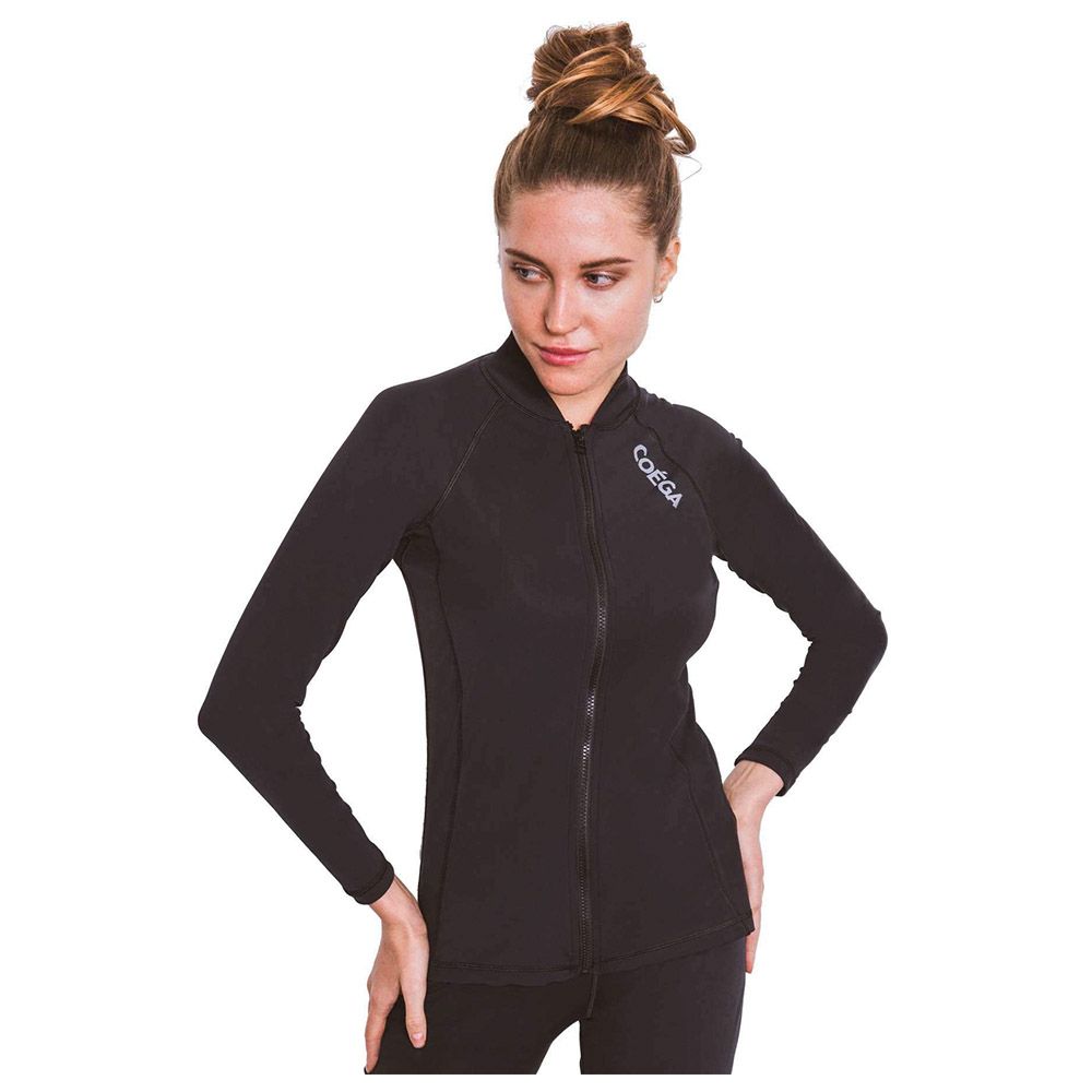 COEGA Sunwear - L Rash Guard With Full Zip, Black