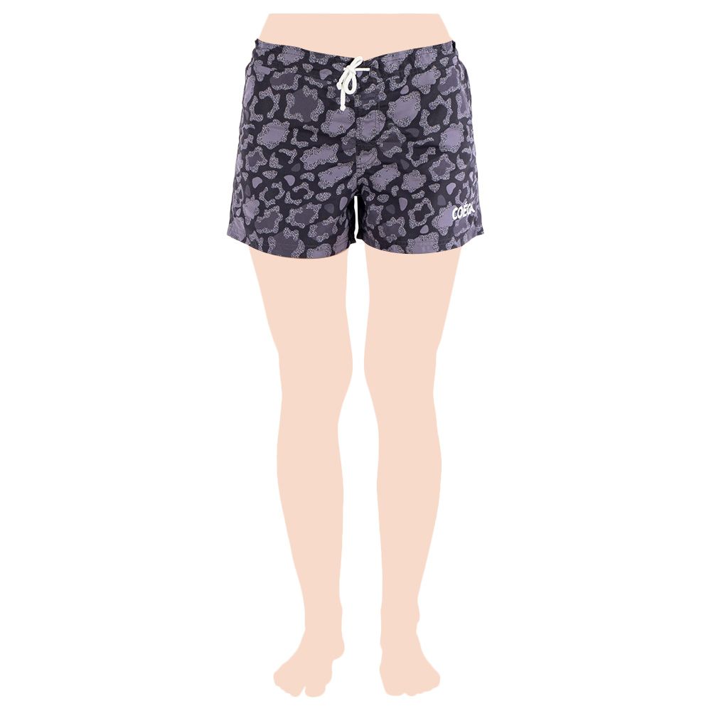 Coega Sunwear - Ladies Boardshorts - Black Glitter Cheetah