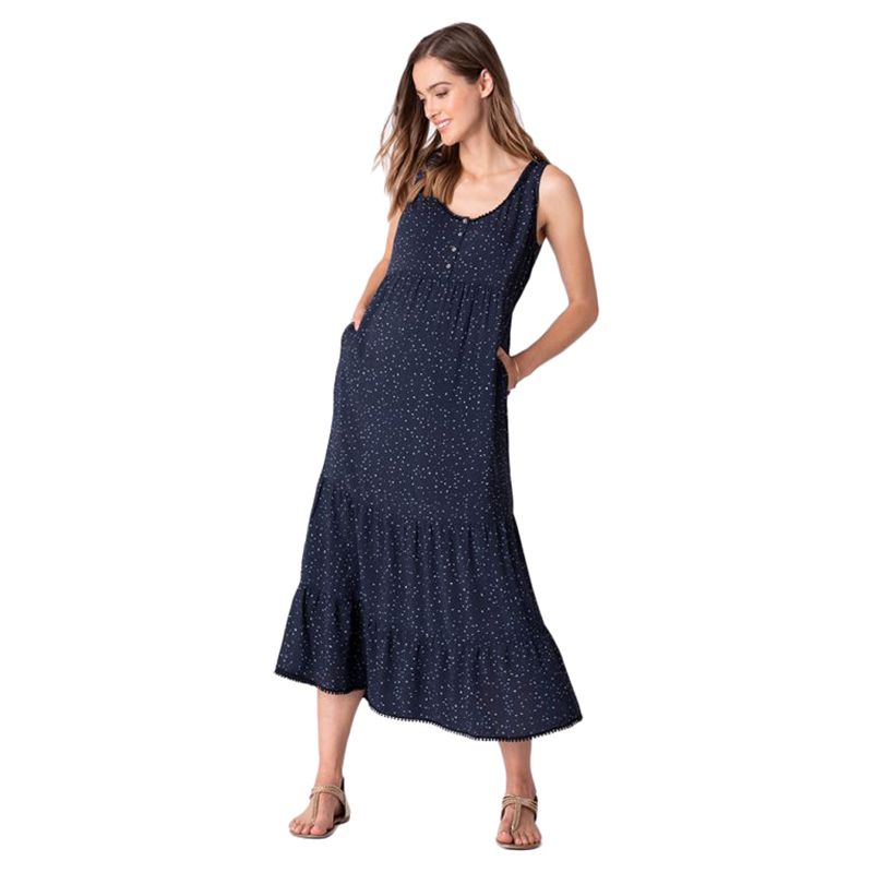 Seraphine - Trinu Tiered Maxi Summer Dress - Navy