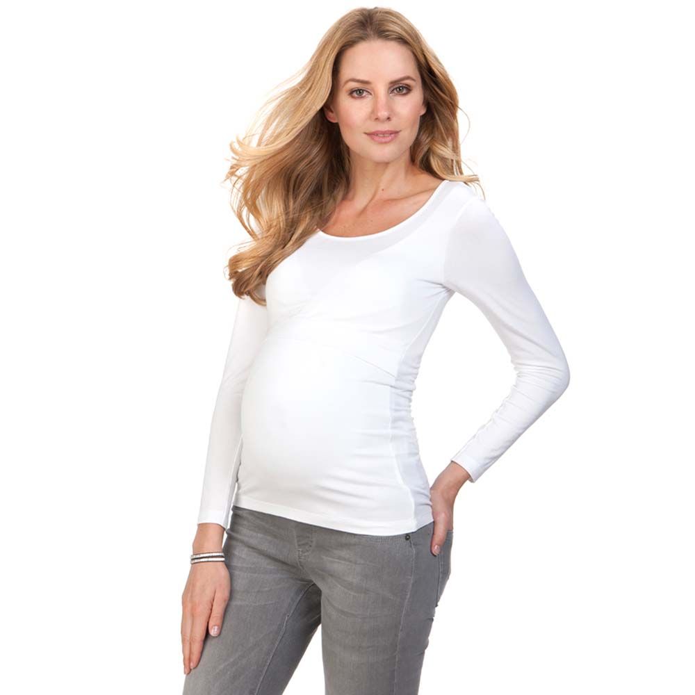 Seraphine - Laina LS: Essential Nursing LS Top - White