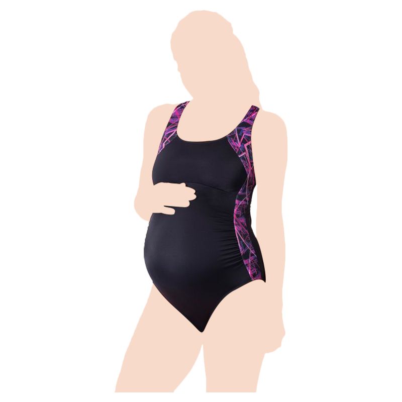 Seraphine St. Lucia Sports Maternity Swimsuit - Black & Pink