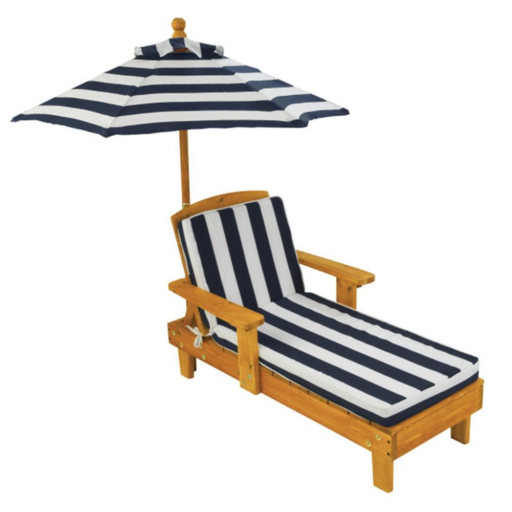 KidKraft Outdoor Chaise With Umbrella Navy