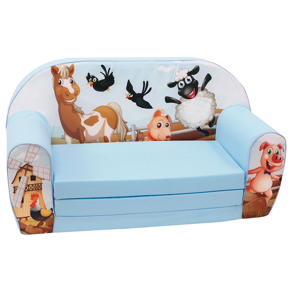 Delsit - Sofa Bed Farm Animal Armchairs - Sky Blue