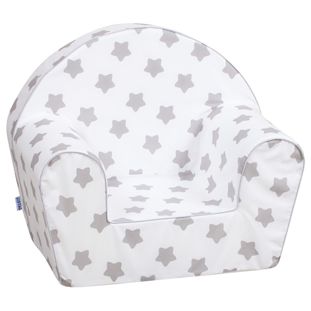 Delsit - Arm Chair Grey Stars On - White