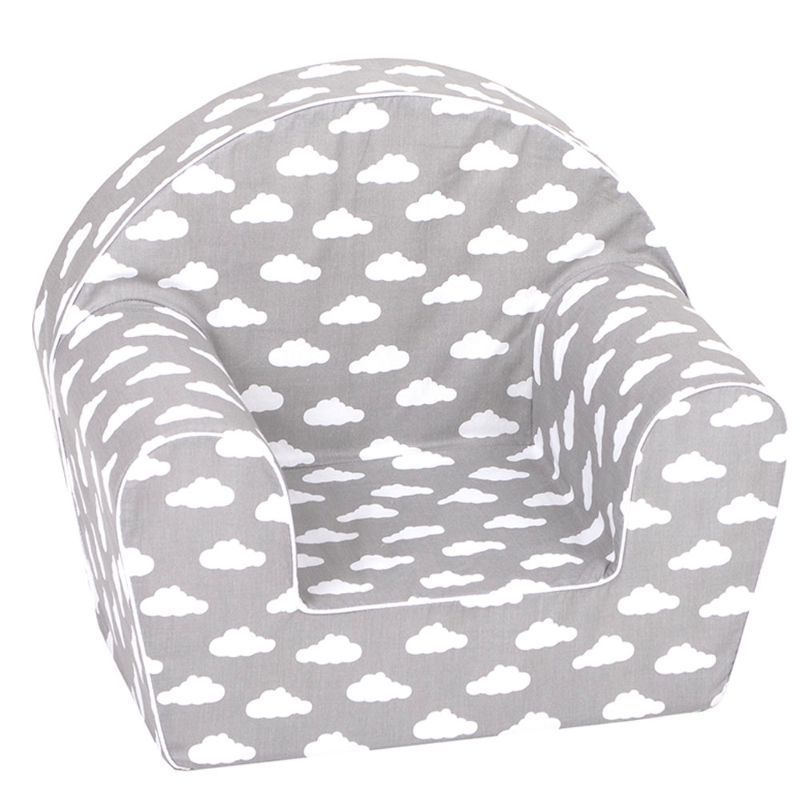 Delsit - Arm Chair - Grey with White Clouds