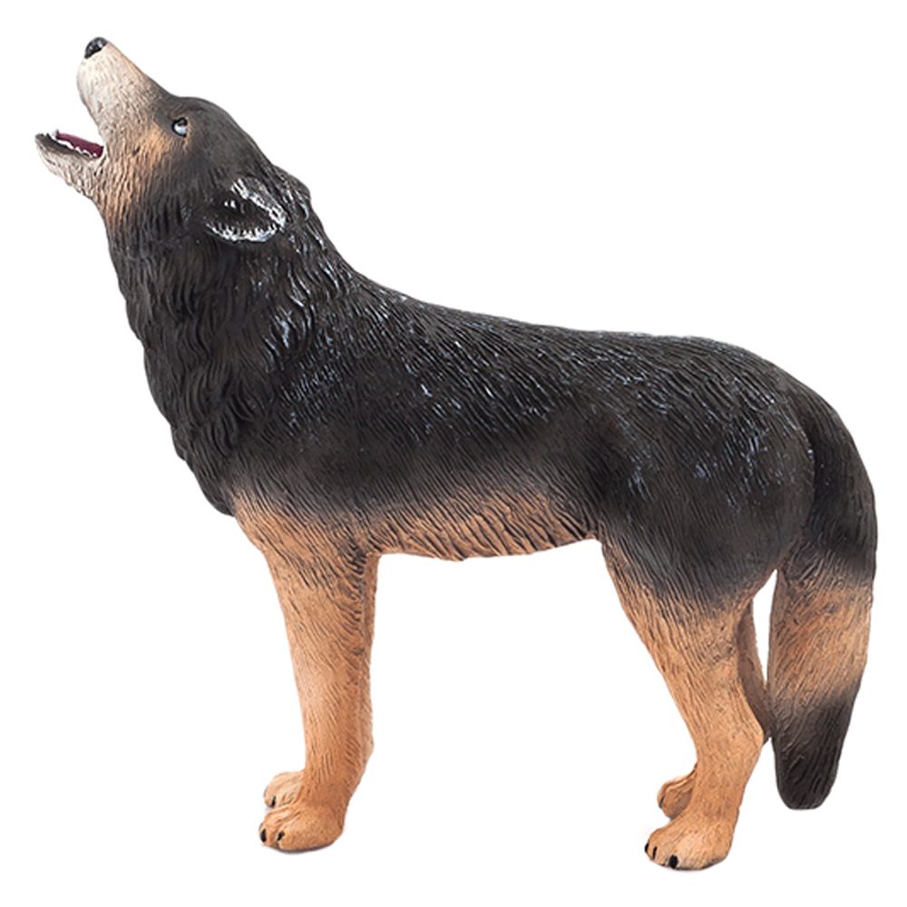 Animal Planet - Mojo Wolf Howling Toy Figure - Black & Brown