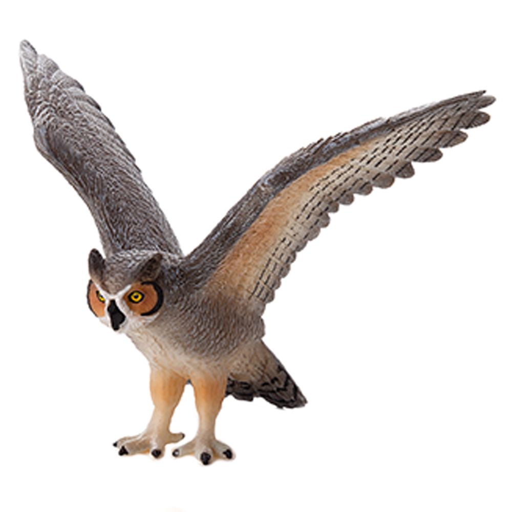 Animal Planet - Mojo Great Horned Owl Toy Figure - Brown