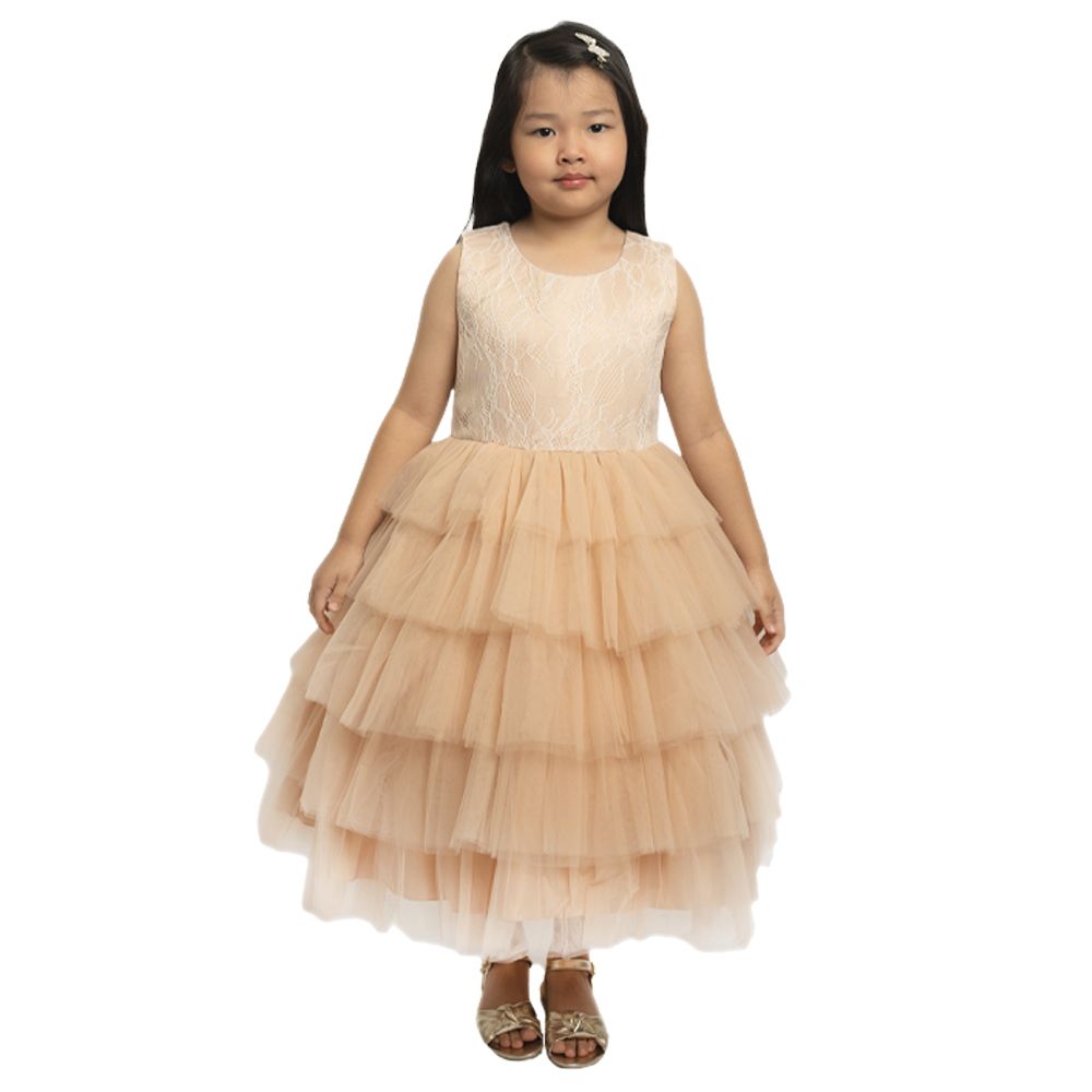 D' Daniela - Ana Maria Party Dress - Light Brown 