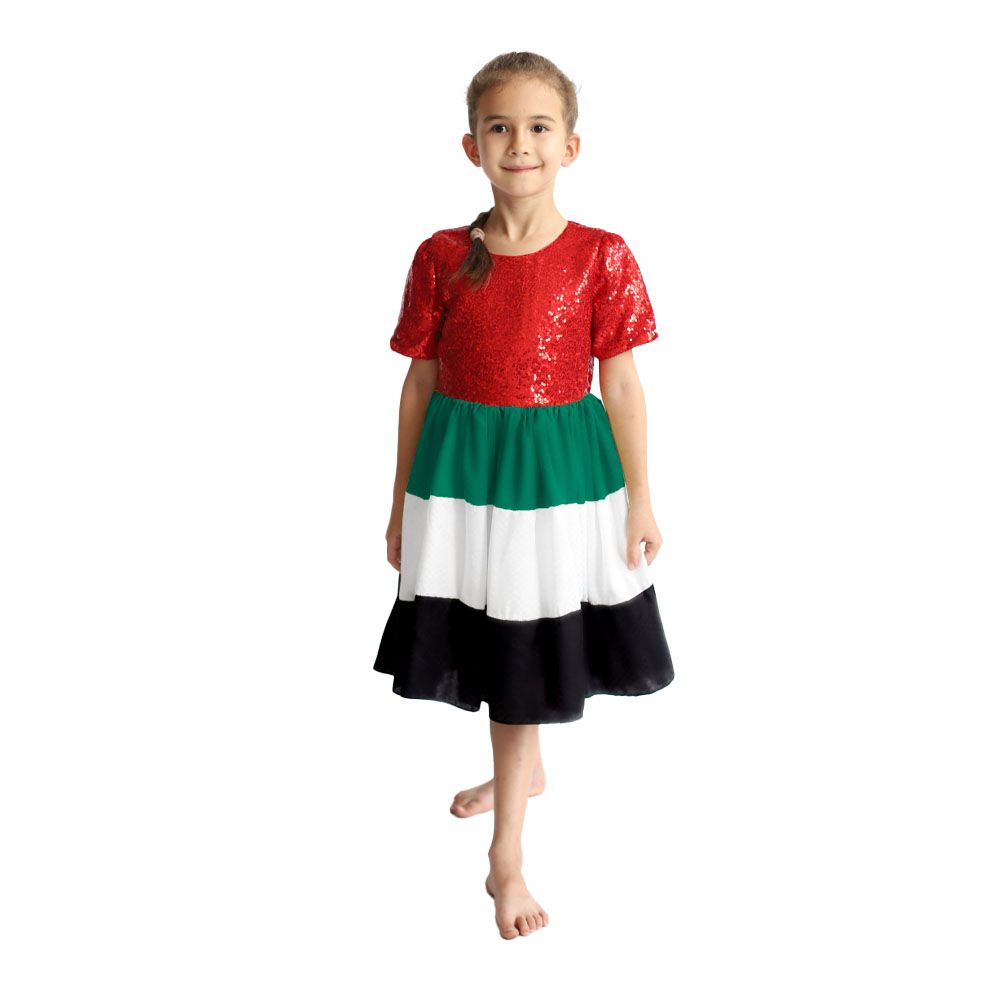 D' Daniela - Girls UAE Flag National Day Sequin Dress