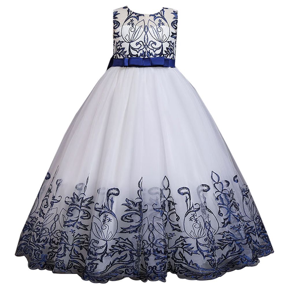 D' Daniela - Lace Applique Ball Gown - Royal Blue 