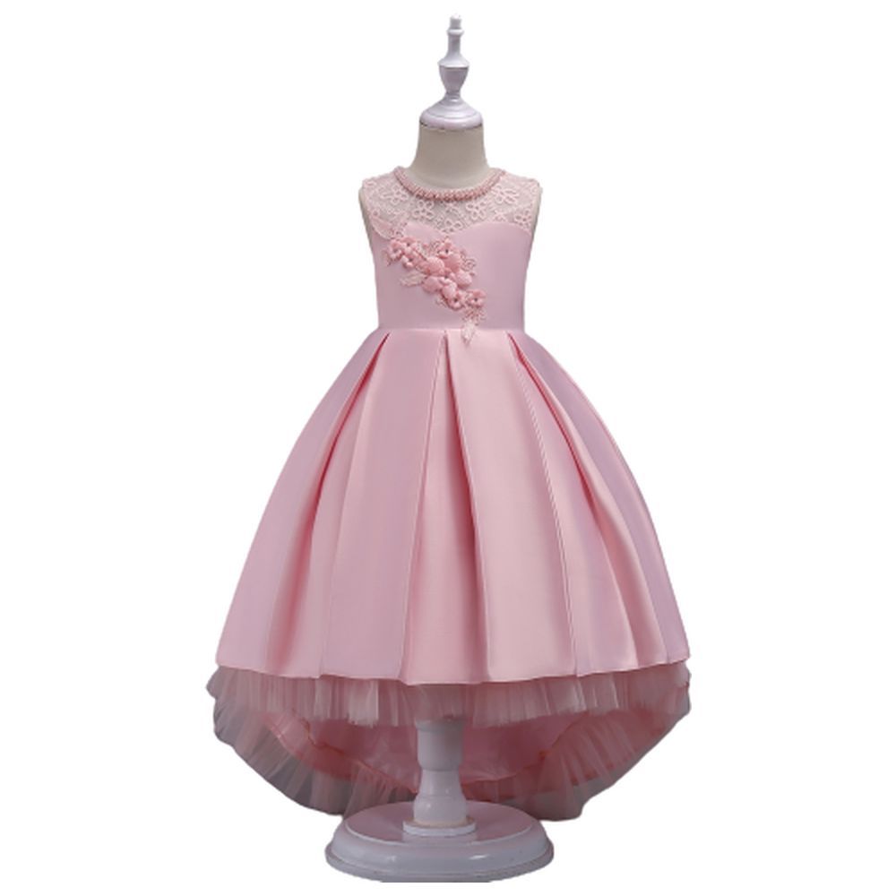 D' Daniela - Long Tail Flower Girl Dress - Pink