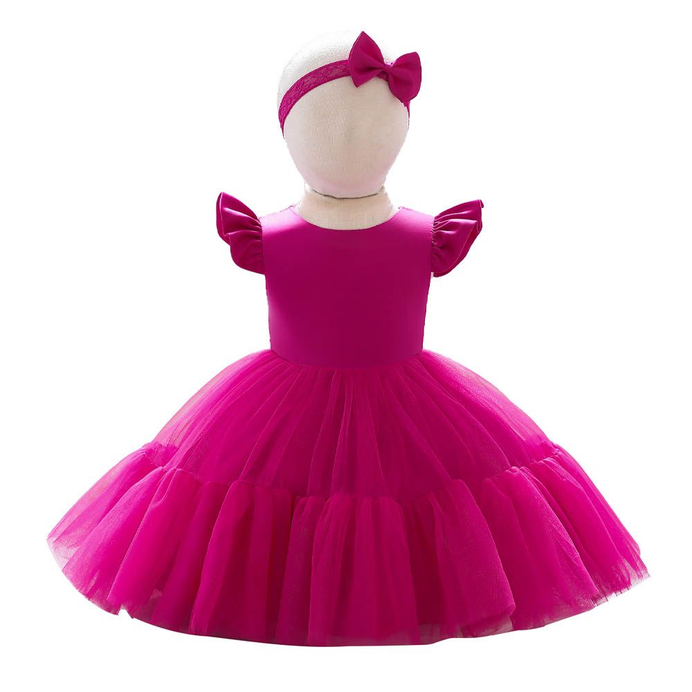 Ddaniela - Girls Fit & Flare Party Dress - Rose