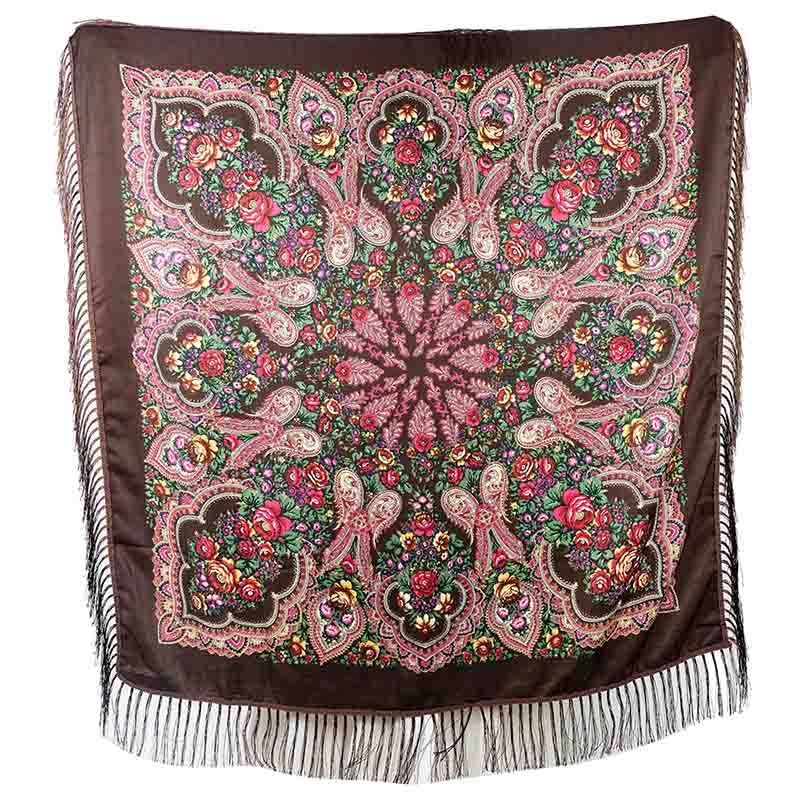 D' Daniela - Traditional Print Shawl - M - Brown