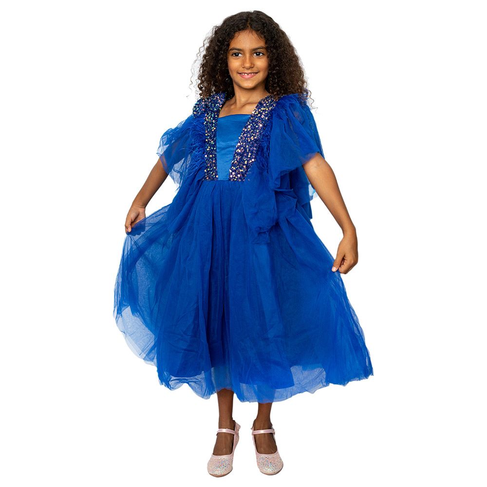 D' Daniela - Dragonfly Dress With Sequins - Royal Blue