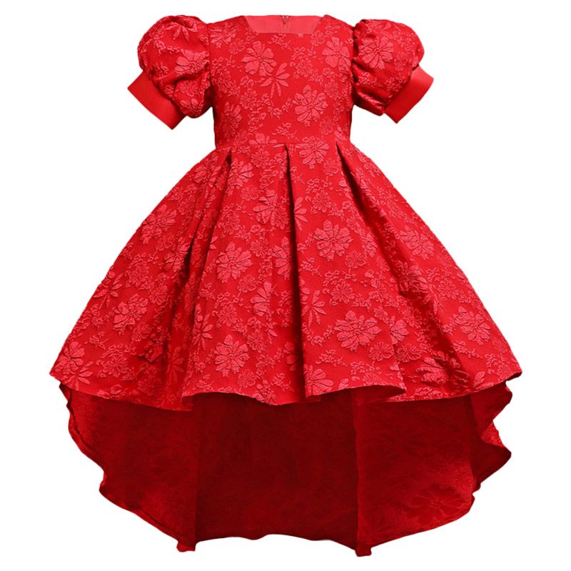 D' Daniela - Girls Tulle Floral Dress - Red