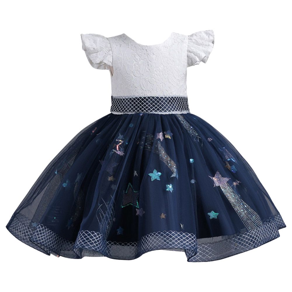 D' Daniela - Little Stars Tulle Party Dress - Blue