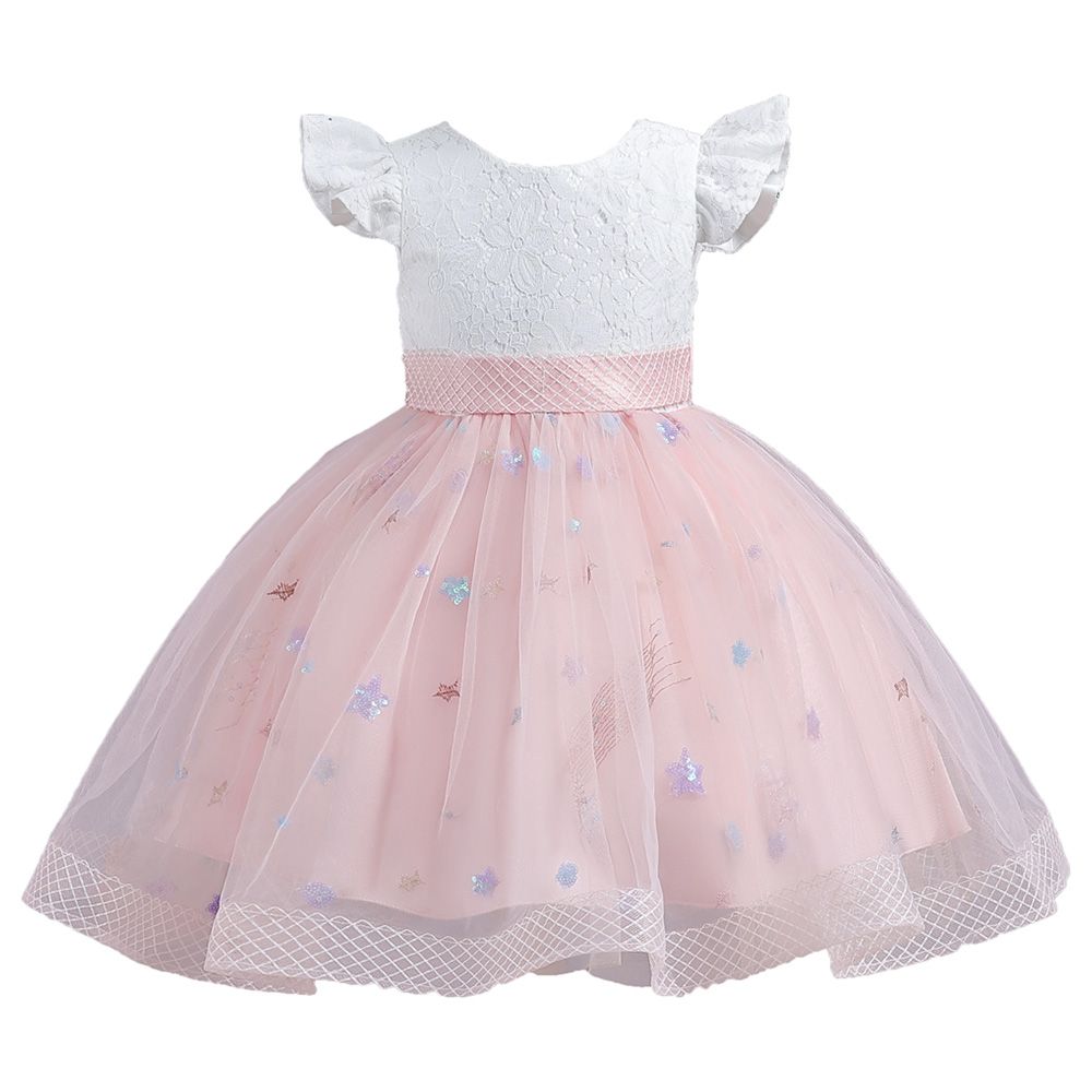 D' Daniela - Little Stars Tulle Party Dress - Pink