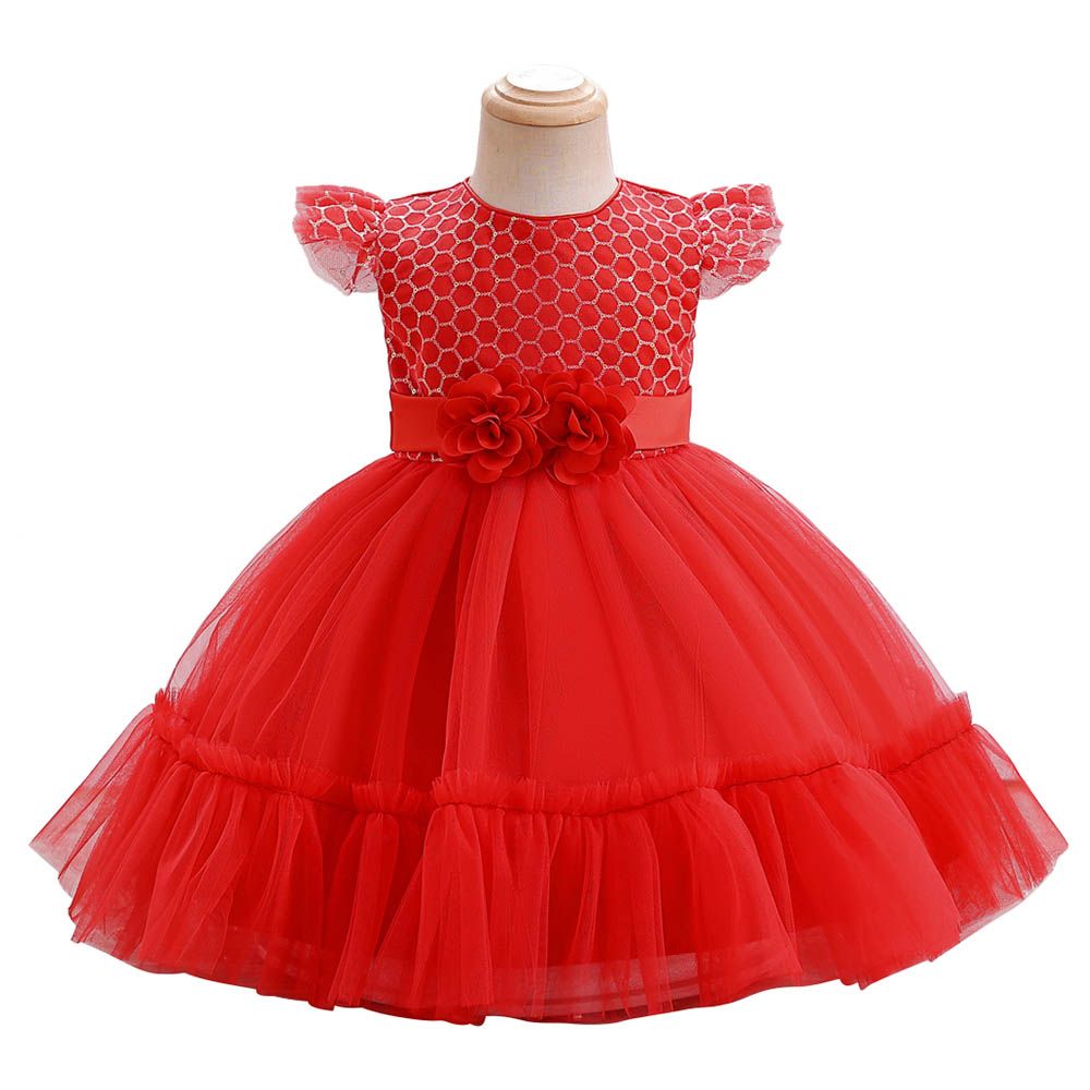 D' Daniela - Gigi Faux Flower Dress - Red