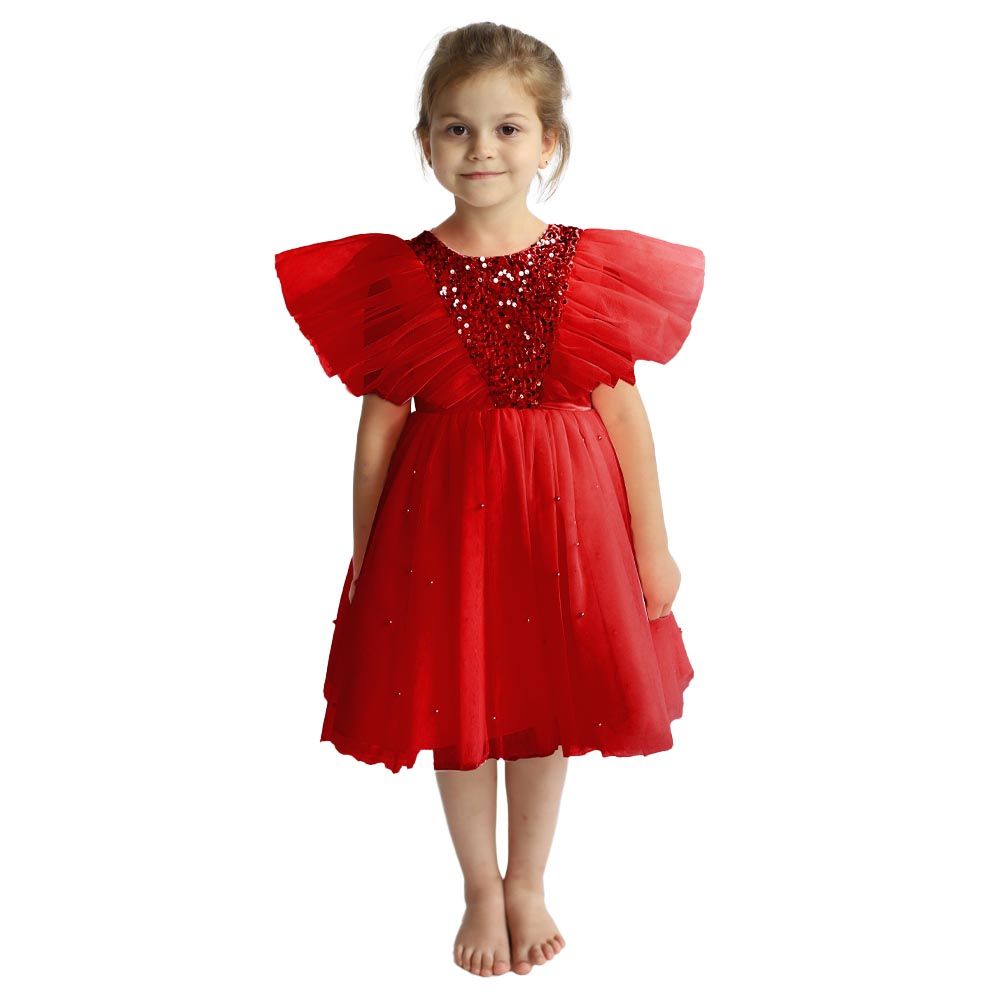 D' Daniela - Butterfly Sequined Dress - Red