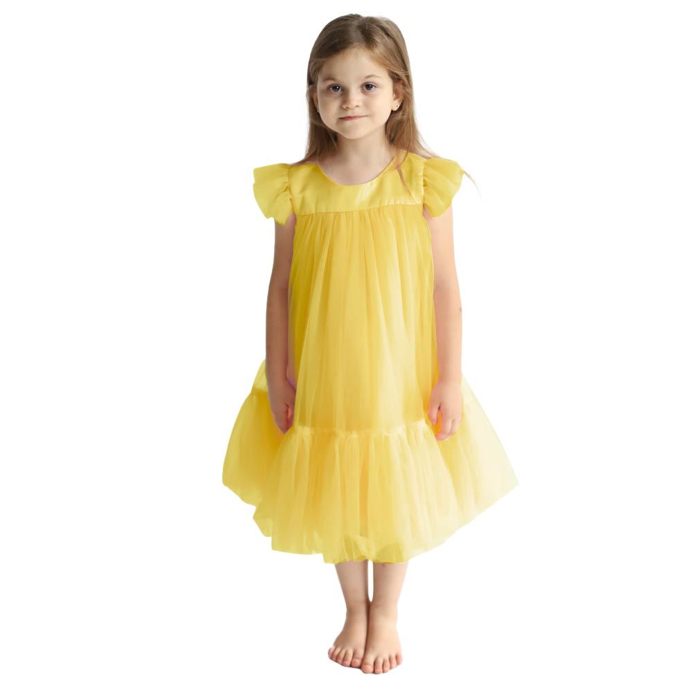 D' Daniela - Pleated Semi Casual Dress - Yellow