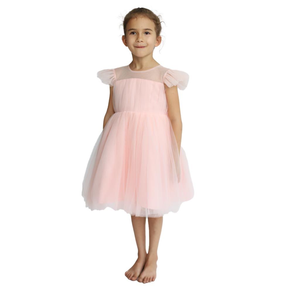 D' Daniela - Pleated Flare Dress - Baby Pink