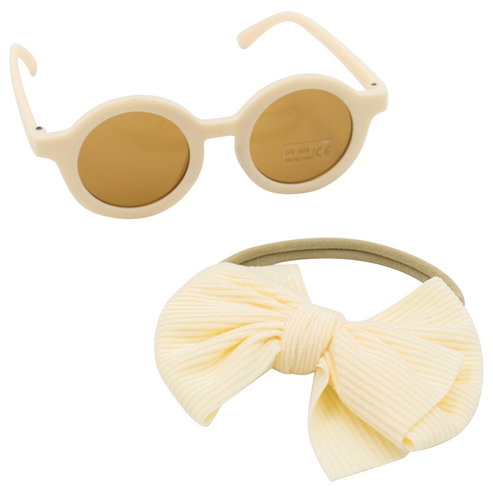 D' Daniela - Babies Glasses & Headband Set - Cream