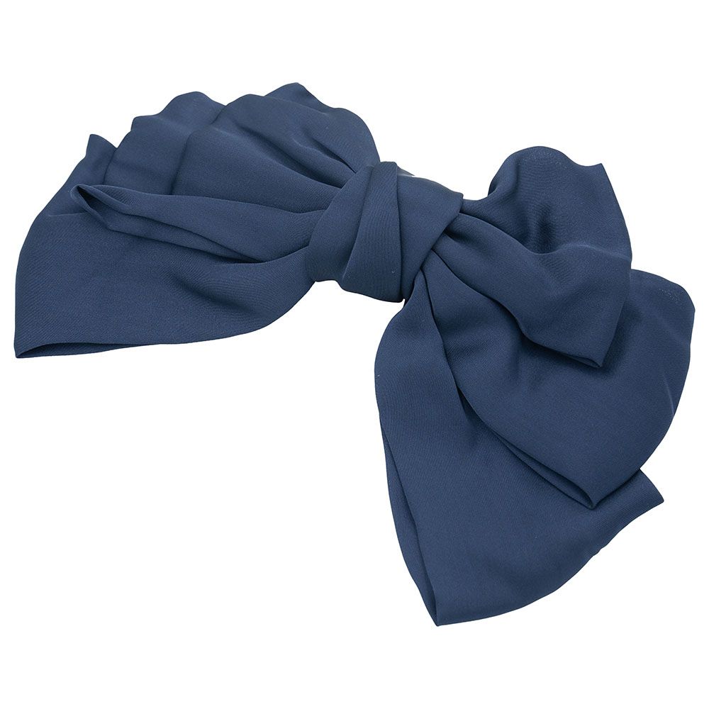 D' Daniela - Large Hair Barrete Bow Hair Clip - Dark Blue