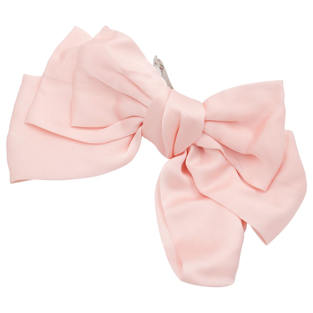 D' Daniela - Large Hair Barrete Bow Hair Clip - Light Pink