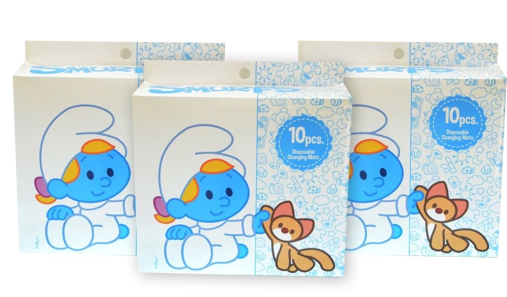 Smurf - Disposable Changing Mats, Box of 10pcs. (Bundle of 3)