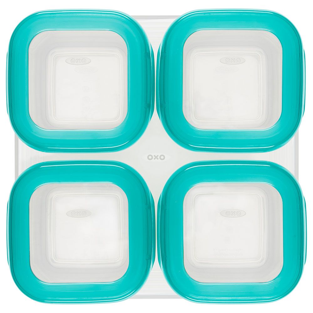 Oxo Tot - Baby Blocks Freezer Storage Containers - 118ml - 4pcs - Teal