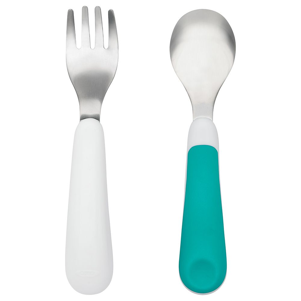 Oxo Tot - Fork & Spoon Set - Teal