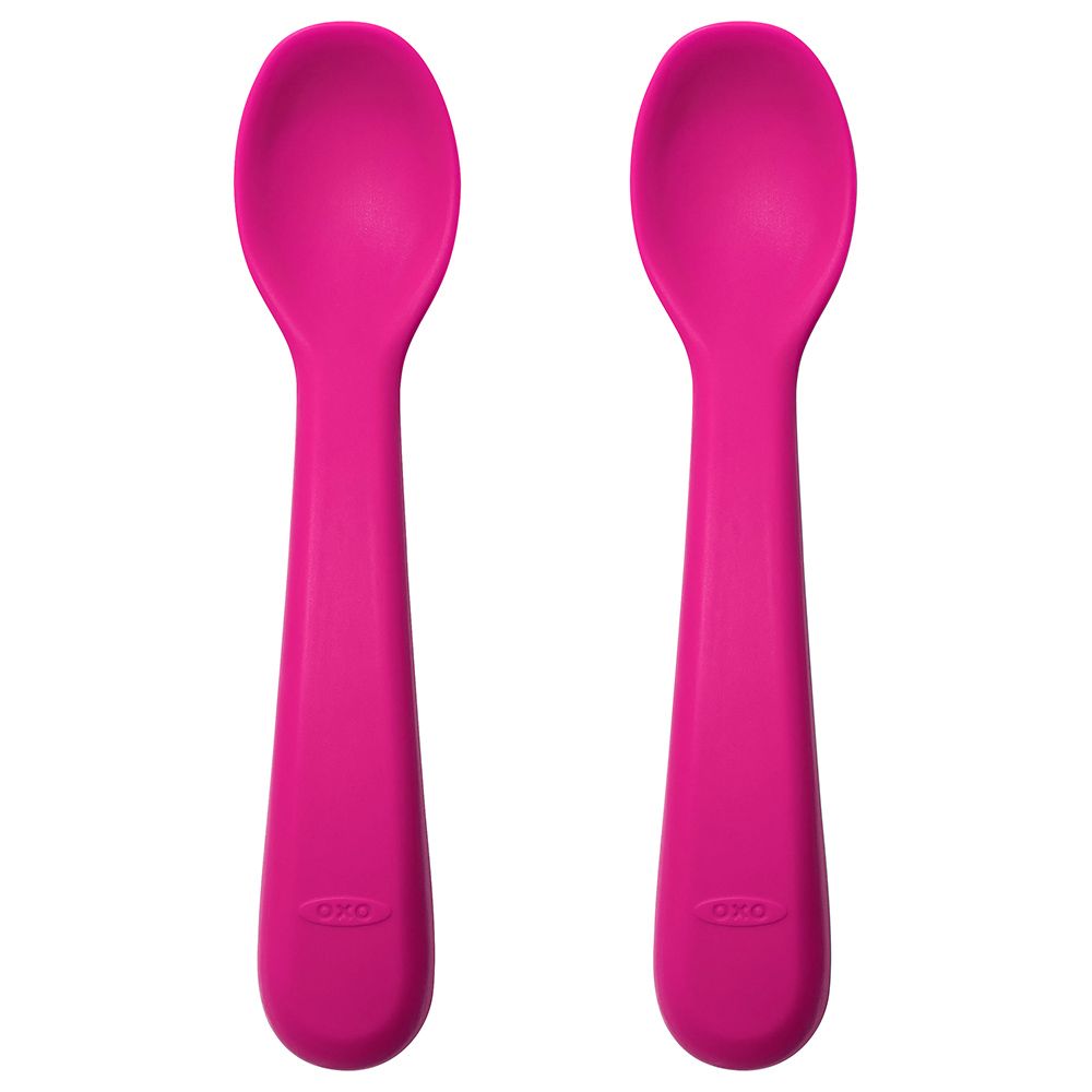 Oxo Tot - Silicone Spoon - Pack of 2 - Pink