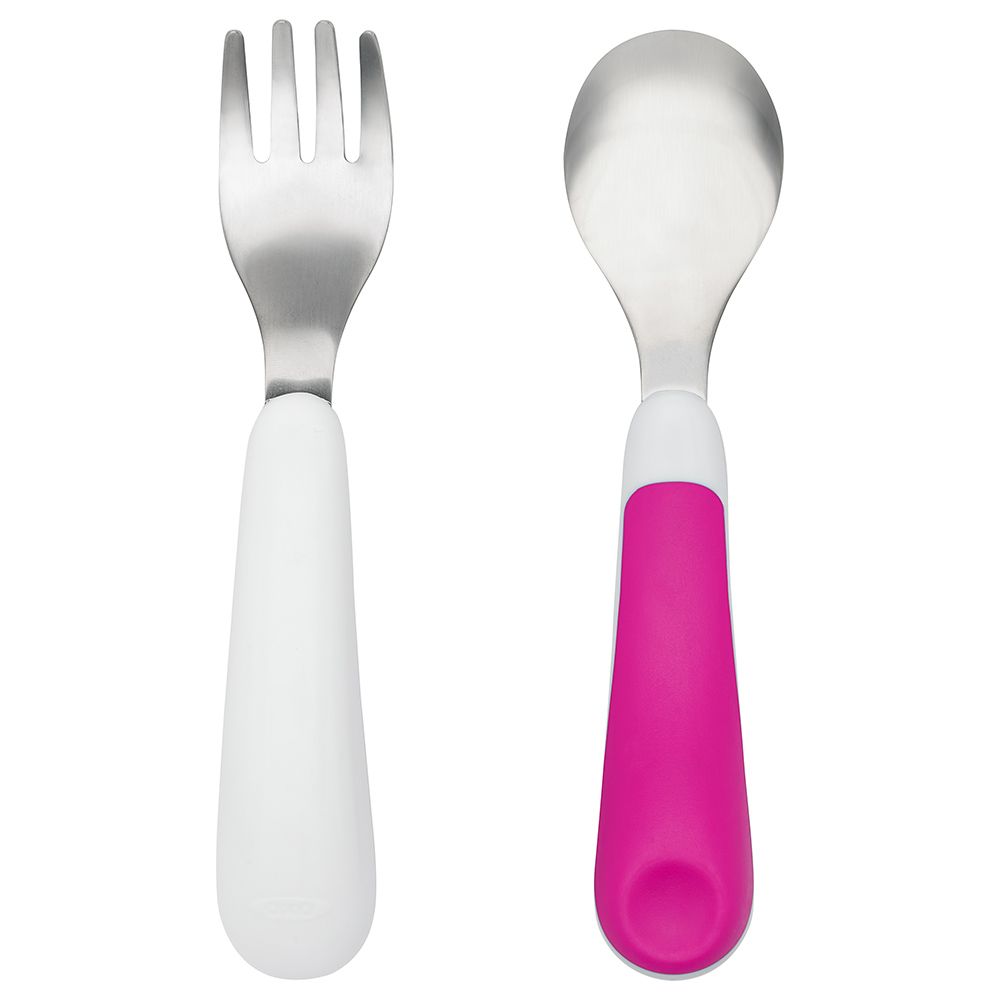 Oxo Tot - Fork & Spoon Set - Pink