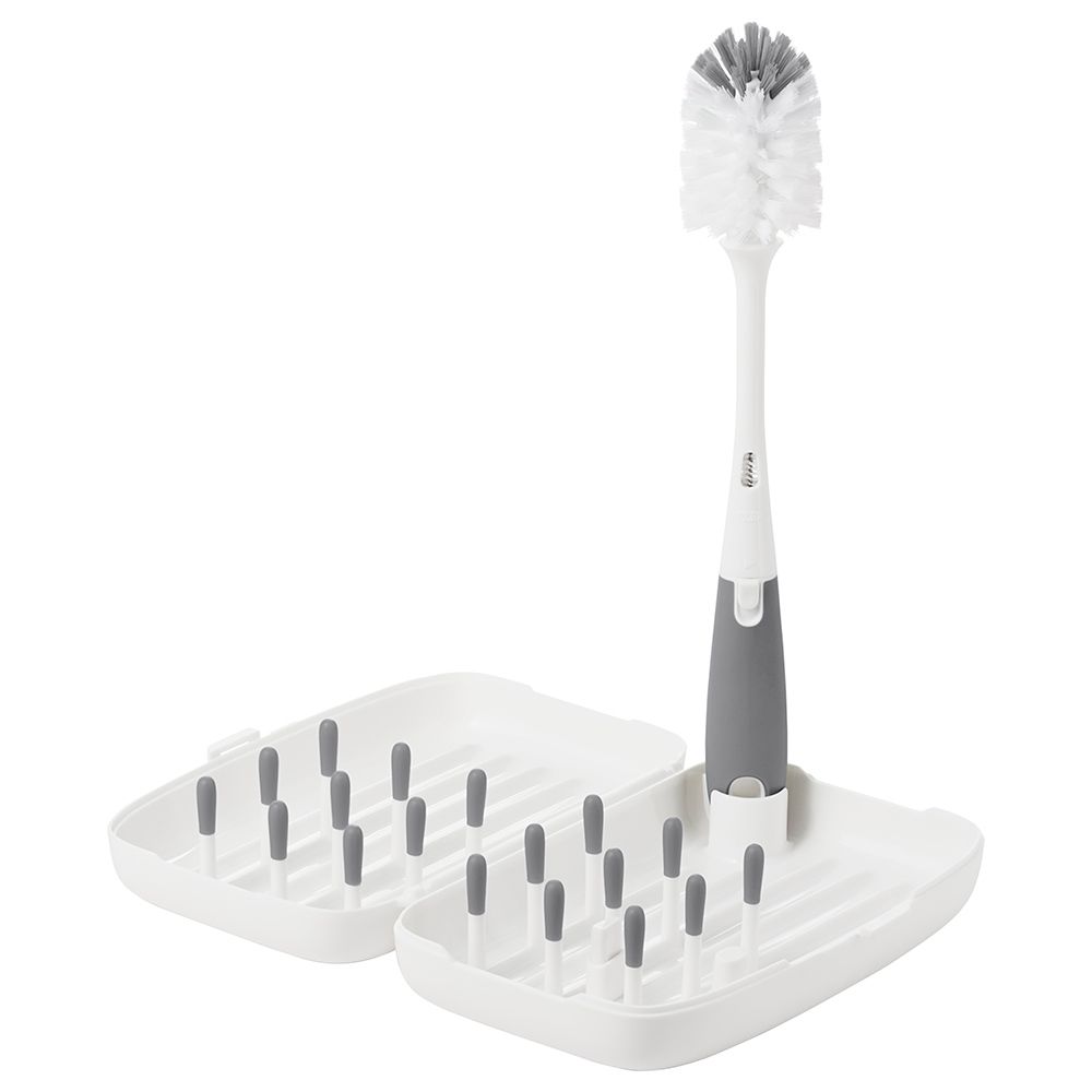 Oxo Tot - On-The-Go Drying Rack w/ Bottle Brush - Gray