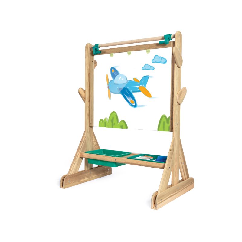 Hape - Double-Sided Outdoor Art Easel With Accessories - 7pcs