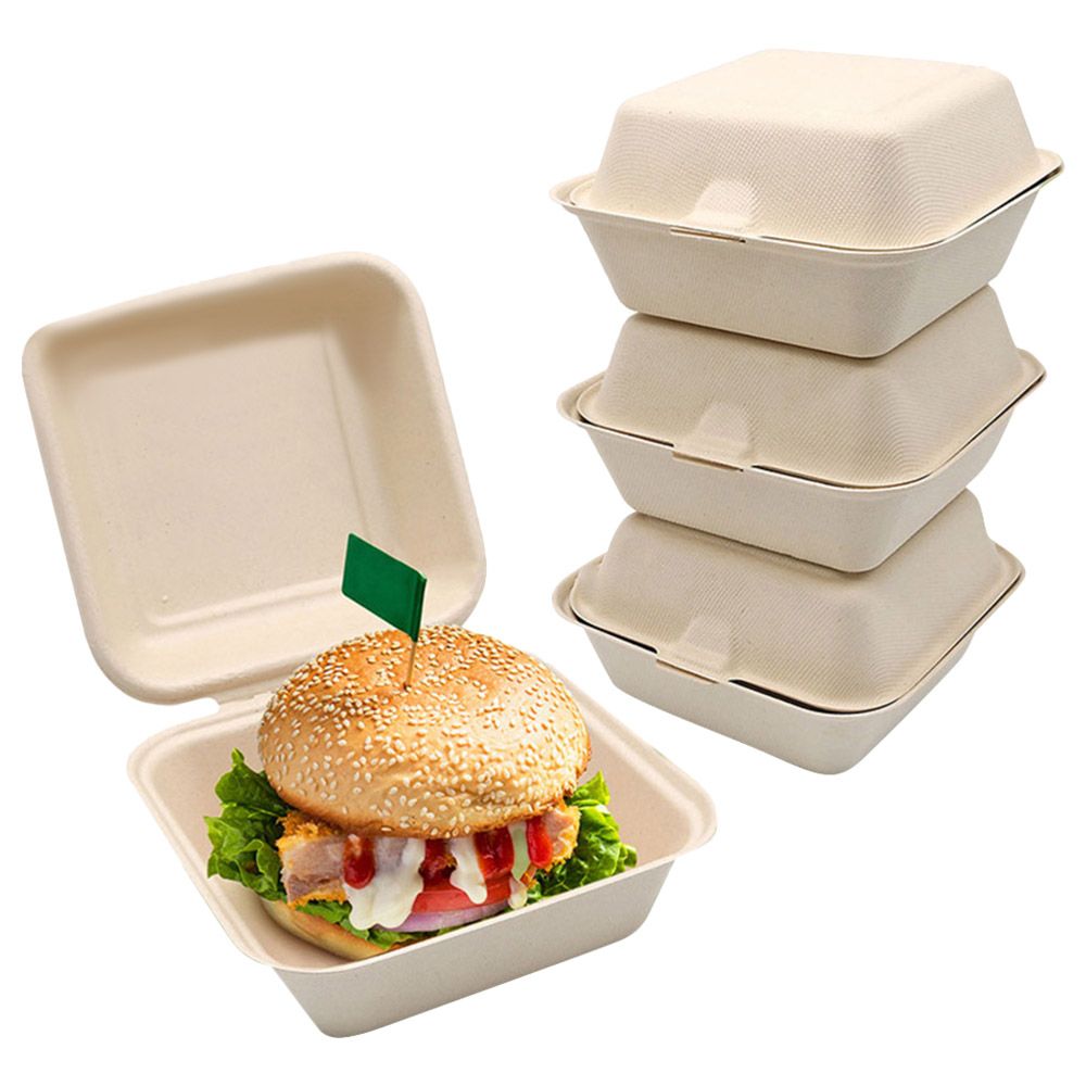 Ecoway - Take Out Food Containers - 6 X 6 cm - 100pcs - Brown