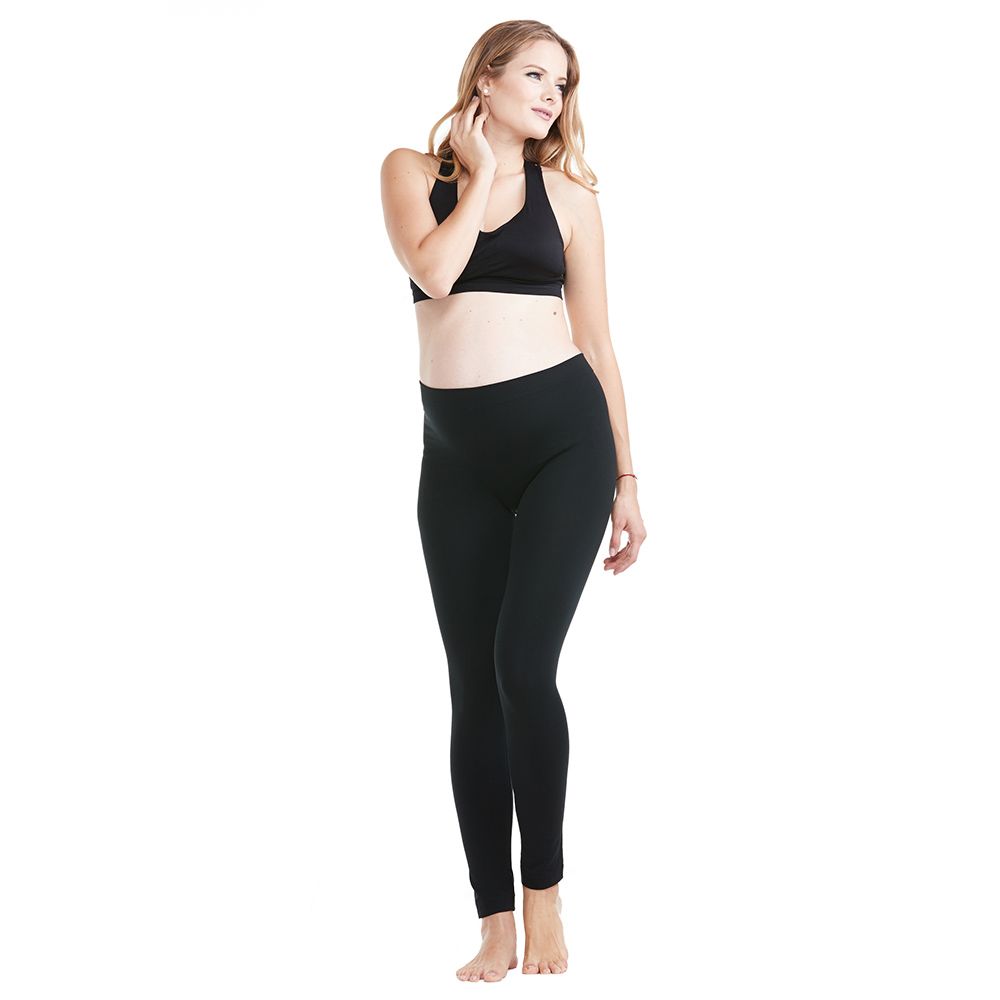 Electric Yoga - Maternity Solid Seamless Leggings - Black