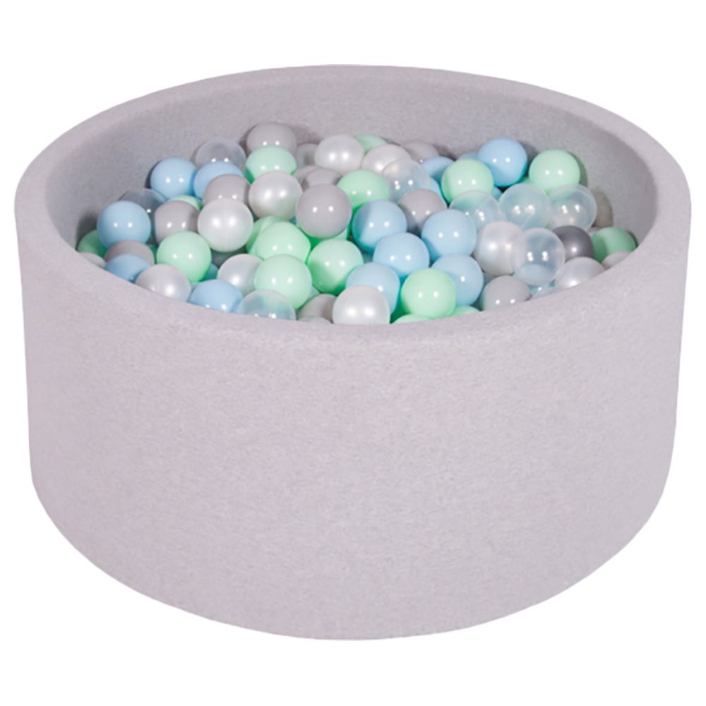 Ezzro - Round Ball Pit W/ 400 Balls - 100 x 40 cm - Grey Melange