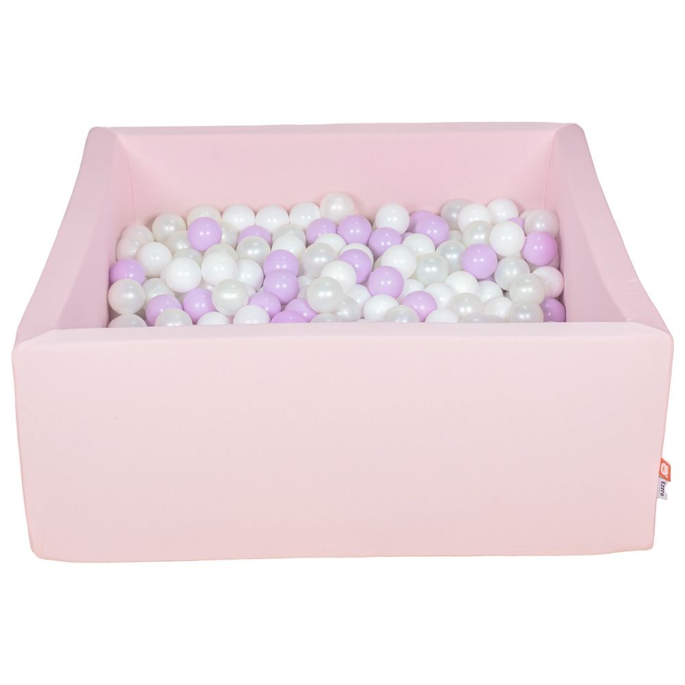 Ezzro - Square Ball Pit 120x120x50 w/ 400 Balls (Lavender, White, Pearl) - Light Pink