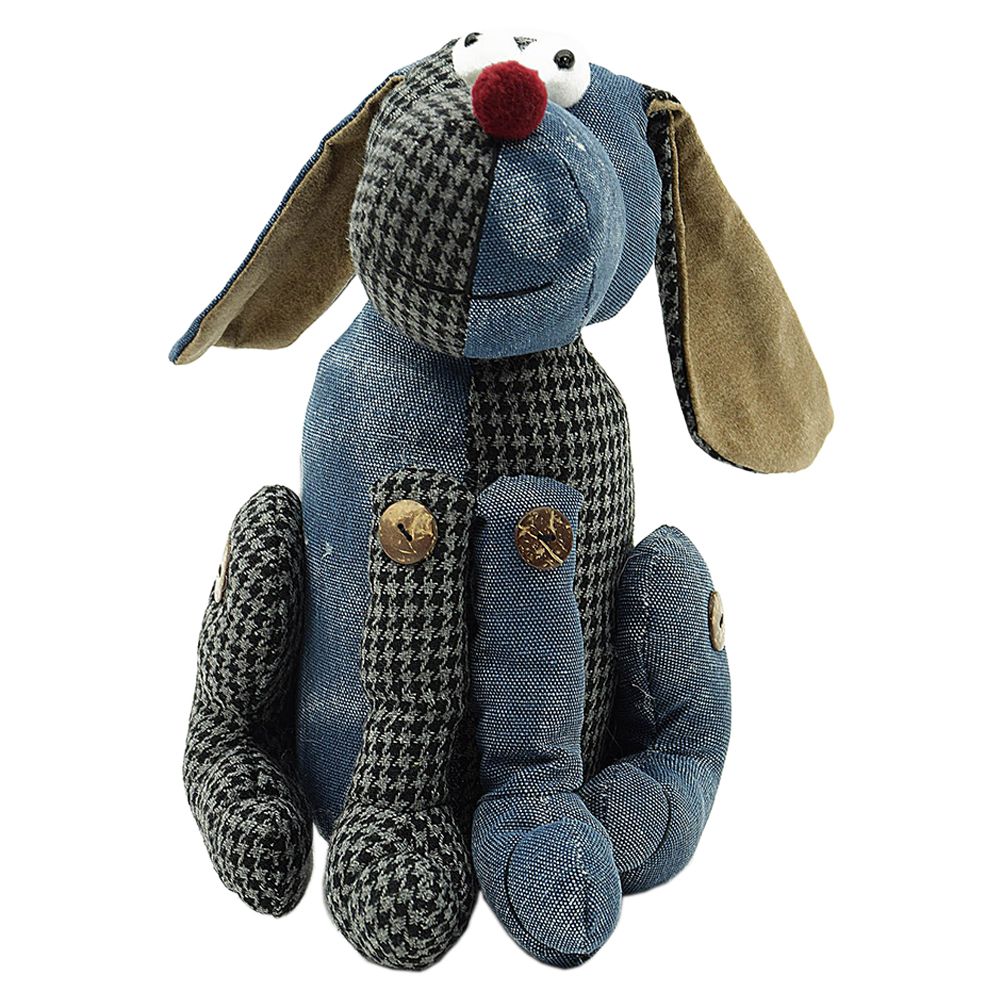 eBarza - Handmade Cute Dog Doll Door Stopper - Blue & Black