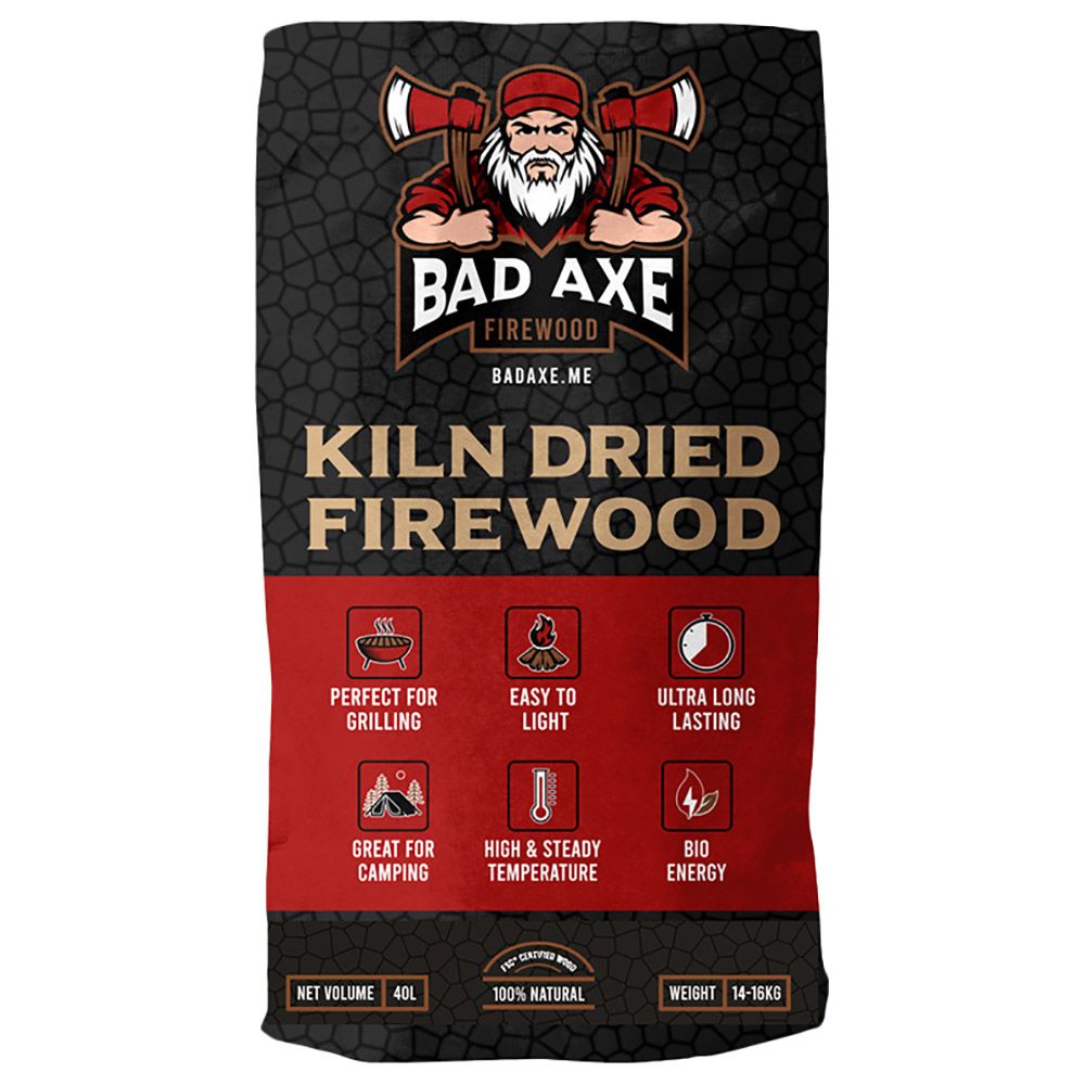 Bad Axe - British Birch Firewood Net Bag - 40L