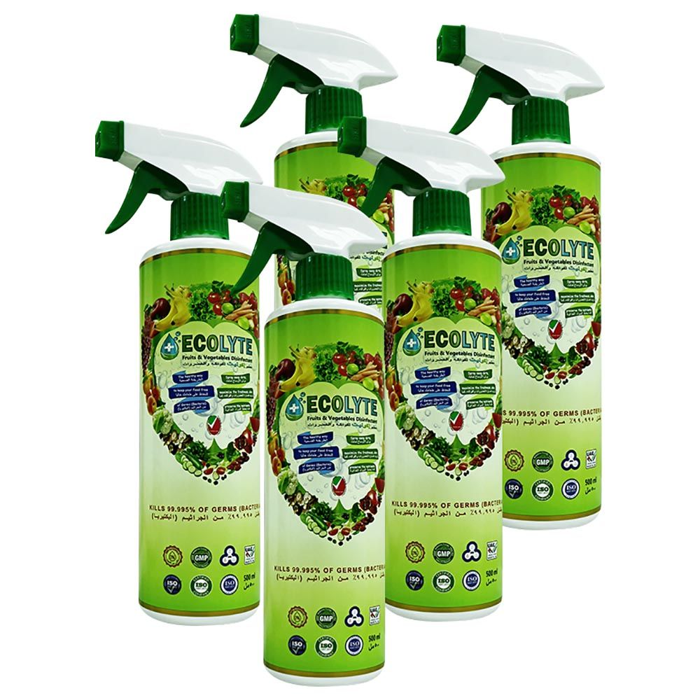 Ecolyte+ - Fruits & Vegetables Disinfectant 100% Natural - 500Ml - 5pc