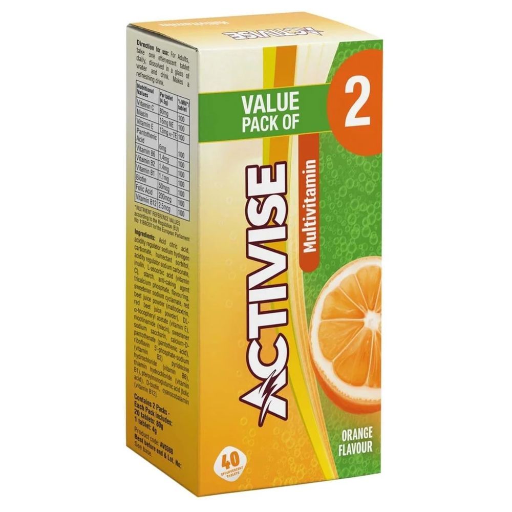 Activise - Multivitamins Orange Effervescent Tablet - 20's - Pack of 2