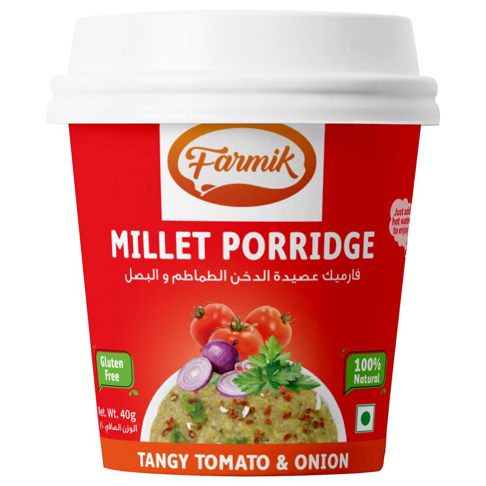 Farmik - Millet Porridge Cup - Tangy Tomato & Onion - 50G