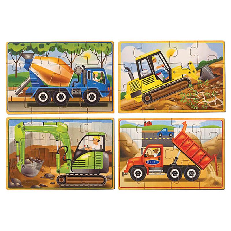 Melissa & Doug - Construction Jigsaw Puzzles in a Box - Pack of 4