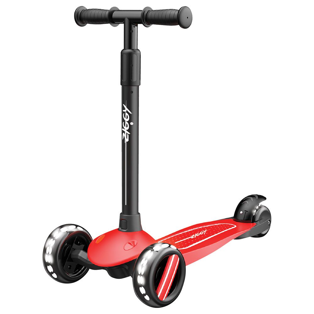 Ziggy - 3-Wheel Tilt Scooter w/ LED Light - Red